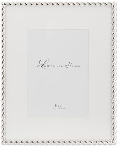 Lawrence Frames Silver Metal Rope 8x10 Matted for 5x7 Picture Frame (710080)