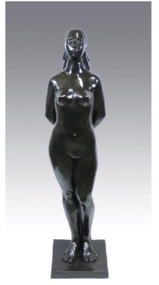Grande figura in bronzo moderna – Tatto femminile in piedi – Scultura Gaston salmone – figura d'arte moderna – Akt