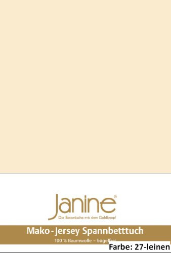 Janine Spannbettlaken Jersey 5007, Gr. 200x200 cm, Fb. 27 leinen, Mako-Feinjersey
