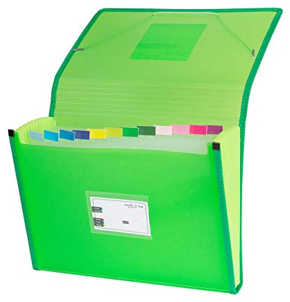 Grafoplás 02963020－Carpeta separadora con fuelle, tamaño folio, color verde