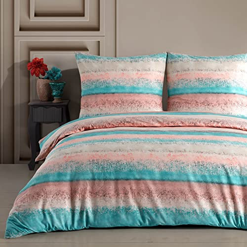 Buymax® Bettwäsche 135x200 100% Baumwolle 4-Teilig Bettbezug - Bettwäsche-Sets 135 x 200cm mit 2 mal Kissenbezüge 80x80cm, ÖKO-TEX Renforcé-Bettdeckenbezüge Set mit Reißverschluss
