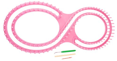 Bonarty 8 Shaped Knitting Loom Set Long Knitting Board Weave Loom Craft Yarn Kit DIY Tool with Crochet Hooks Knitting Needles for Hat Scarf Shawl Sweater Sock
