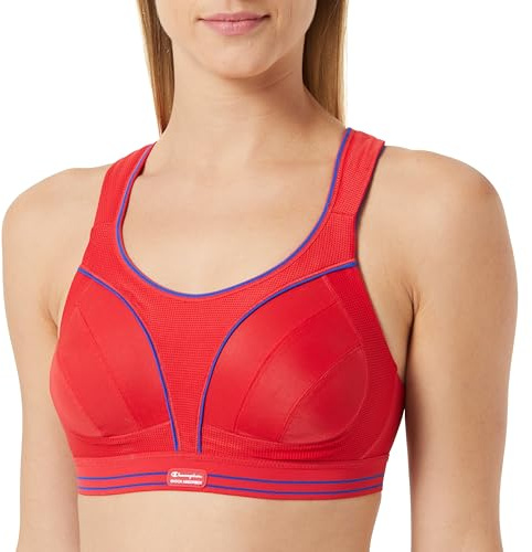 Champion Women's Sock Absorber S5044 Ultimate Run Bra Sports, Red, 34E