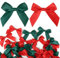 GEBETTER 48pz 5cm Fiocchi di Natale Rosso, Fiocco Decorativo per Albero di Natale Ghirlanda Fiocchi Decorazione Ornamenti Confezioni Regalo (48pz-5cm-Verde+Rosso)
