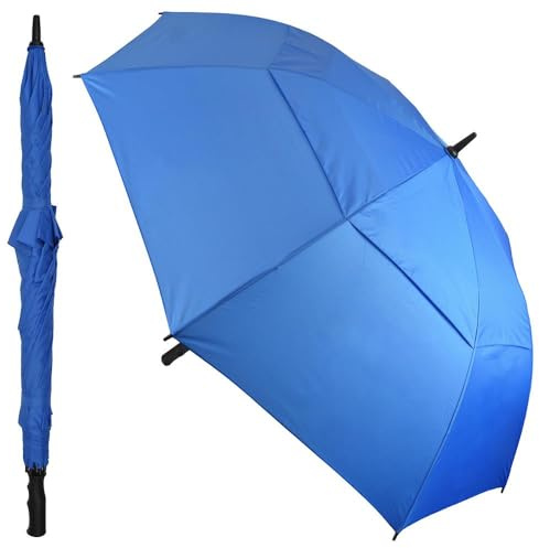 A2Z Golf Umbrella 152cm Double Canopy Windproof Auto Open Fiberglass Shaft