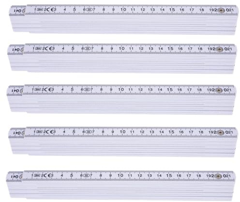 toolmate® 25 stycken tumstock 2 meter – meterstav extra okrossbar och mätnoggrannhet och lätt att läsa – vit