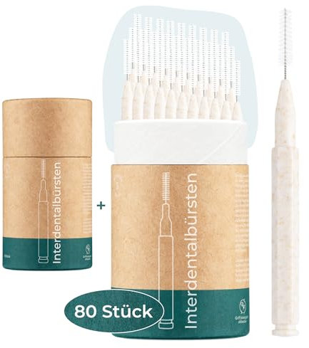 VIGOROUS® 80 Stk. Vorteilspack nachhaltige Interdentalbürsten - ISO 6, 1,1 mm - Zahnzwischenraumbürsten für gründliche Zahnreinigung Zwischenräume - Dentalbürsten - praktische Zwischenraum Zahnbürsten