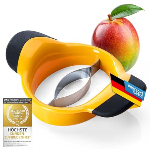 Dimono® Éplucheur de mangues Trancheur de mangues en acier inoxydable ; diviser & dénoyauter la mangue ; dénoyauteur de mangues avec lame en acier inoxydable