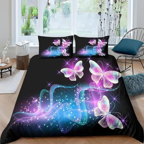 Bedruckte Bettbezug-Sets 260X230 cm Tierischer Schmetterling 3D-Druck Set Weiche Mikrofaser Bettwäsche Set Für Erwachsene Teenager Kinder 3 Stück Mit Reißverschluss Für Heimtextil-9108081801500560000