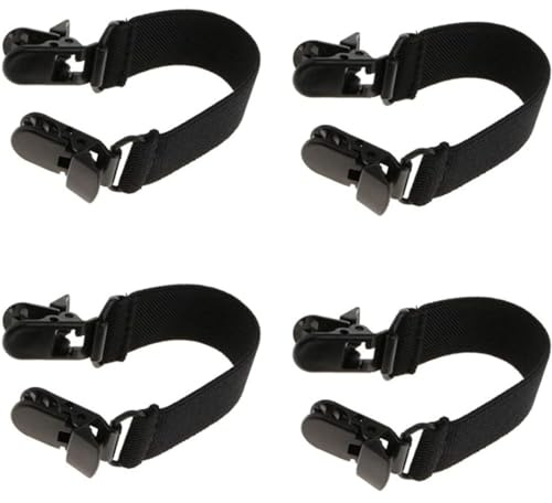 Peosaard Clip de Bottes élastiques, Bracelets de Bottes de réglables de 4pcs, Clips de Pantalons de, Sangles d'étrier pour Hommes Femmes