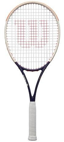 Raqueta de Tenis Wilson Roland-Garros Triumph, Proporciona Alcance Mejorado, Agilidad Superior y un Superficie de golpeo Potenciado, Artesanía Elegante, Color: Azul Marino/Blanco, Talla: 4