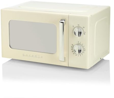 Gorenje MO20E1HRL Mikrowelle /20L /700 W/AquaClean/Timer/Auftaufunktion /5 Leistungsstufen/Kindersicherung/Weiß/Retro