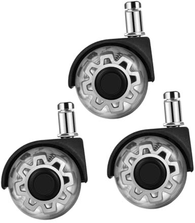 DIYEAH 3pezzi Ruote Sostitutive Per Sedia Ufficio Ruote Silenziose Per Sedia Da Gioco Facili Da Installare e Resistenti Compatibili Con Diverse Superfici