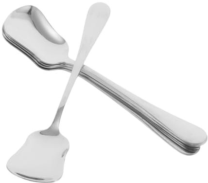 SOLUSTRE 5piezas Cucharas Inoxidable Para Postres Cucharitas Mini Para Café Helados Yogur y Diseño