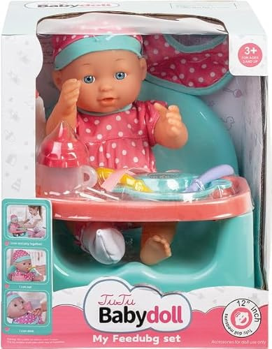 Bebé con Trona y Accesorios 30 cm