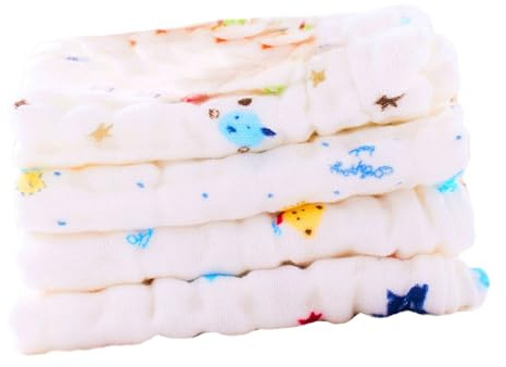 ELAYARD Toallas de Lactancia de 6 Pliegues de Algodón Puro Color Aleatorio Alta Transpirabilidad y Suavidad, Paquete de 4 Unidades para Bebés Adecuado para Salir Tu Niño