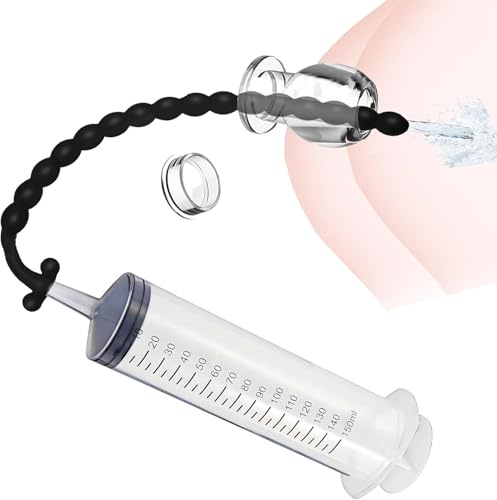 Sadodo Enema Douche Set,150ml Syringe + 30cm Cather Tube + Hollow Anal Plug | Smooth Silicone Soft Dilator for Deep Colon & Vaginal Cleansing, Professional DIY Intimate Prep Hygiene Set for Men & Women