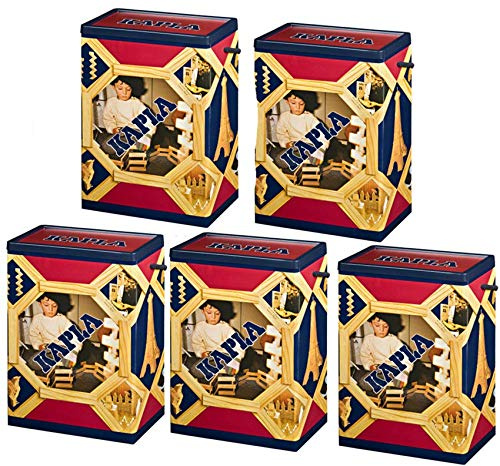 Kapla Holzbaukasten 5 x 200 Steine (1000 Stück)