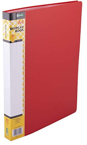D.RECT Display Book PP A4 30 Sleeves Display Folder Solid Presentation Folder Offer Folder Red