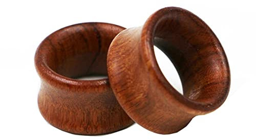 Beydodo Ohr Tunnel 14MM, Ohr Plug Holz Hohl Braun Piercing Tunnel Ohrringe Set