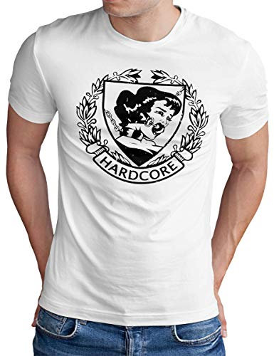 OM3® - Bondage Pin Up Girl - T-Shirt - Herren - Hardcore Fetisch Sklave - Weiß, 5XL