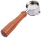 Bottomless Portafilte with Double Ear Stainless Steel Fine Mesh Single-Layer Filter Removable Bottomless Wooden Coffee Handle for Delonghi 311Gr-310 Gr/Ecov310/Ec200/Ec221/Ec310/(Diameter 51mm)
