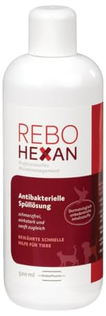 ReboHexan Spüllösung 500 ml: Essentielles Wundreinigungsmittel, Tiefenreinigung für alle Haustiere, Alkoholfrei, Schmerzlose Anwendung, sorgt für gründliche Reinigung