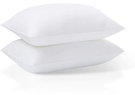Acanva Basic Bed Pillow Soft Rest Cushion Stuffer for Sleeping, Queen, White 2 Count
