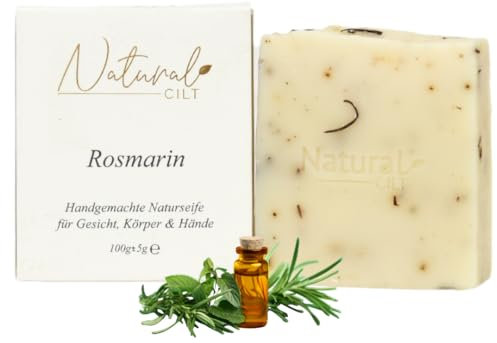 Natural Cilt Rosmarin Seife - 100% Naturseife - ohne bedenkliche Inhaltsstoffe - Zertifiziert - Handgemacht - Duschseife für alle Hauttypen - Duschgel - Naturkosmetik
