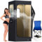 Adamson Sauna Portatil - Sauna Vapor 2.6L 1000W + Silla + Control Remoto + Masajeador de pies & Alfombra Antideslizante - Negro