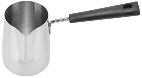 Leopacat Caffettiera Turca,Caffè Scaldaburro Mini Pentola Riscaldamento del Espresso In Acciaio Inossidabile Con Beccuccio per Cucinare, Scalda Cioccolato, Sciogliere Burro Bar Latte Art 1000ml