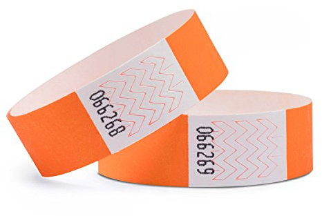 linie zwo ®, Pack de 500 Pulseras de Seguridad 19 x 254 mm, Naranja neón