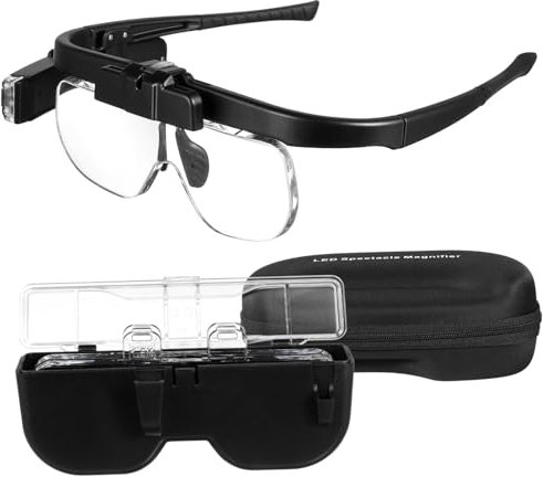 Parliky Led Magnifying Glasses Mit Licht USB-Aufladung Freihändiges Design Für Feinarbeiten Reparaturen Und Basteln Starke Vergrößerung Und Langlebige Nutzung