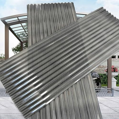 LLYLAFDC Corrugated Roofing Sheet,2.5mm 5pcs Fiberglass Daylighting Panels,Garage Shed Roof Panel,Easy To Cut,Roofing Panel For Storage Shed Garage Canopy Greenhouse Replacing(35 * 20in)