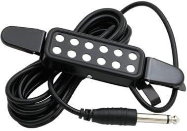 xbiez Gitarren-Tonabnehmer, 12 Löcher, Schallloch-Wandler, Verstärker mit 3 m Kabel, 6,35 mm Klinken für akustische Konzertgitarre