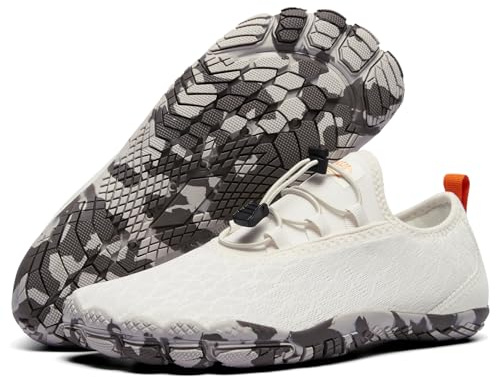 ALEADER Mens Water Shoes Quick Drying Barefoot Five Fingers Shoes Swimming Minimalist Shoes for Hiking Kayaking Surfing Beige Camo Size 10 US Men