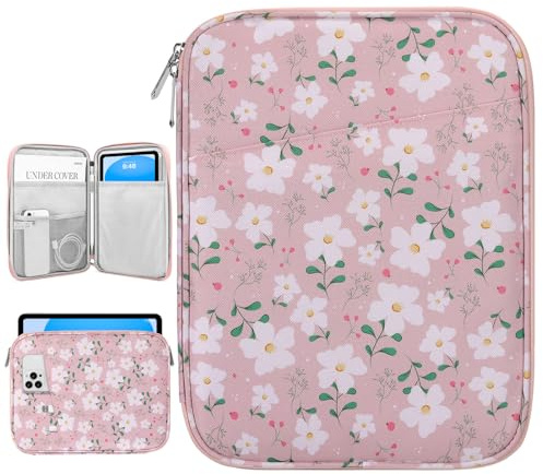 Dadanism 9-11 Custodia Protettiva Borsa Tablet Per iPad (A16) 11, iPad Air 11 M4/M3, iPad Pro 11 M5/M4, iPad 10a Gen/Air 5 10,9, iPad 9/8/7a Gen 10,2, Galaxy Tab A11+ 11, Tab M11 11,Fiori Rosa