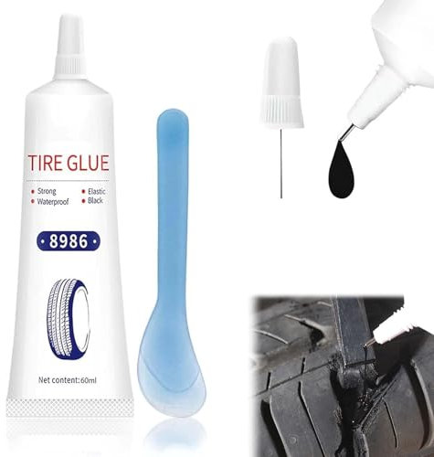 Reifenreparaturkleber, Reifenkleber Autoreifen, 60 ml Reifenreparatur Kleber, Hohe Temperaturbeständigkeit, Reifendichtmittel für Auto/Motorrad/Fahrrad, Repariert Schnell Reifenrisse, Löcher