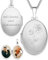 AMOONIC Medaillon Silber 925 oval mit Geburtsblume Rose Geburtsmonat Juni | Foto Amulett Anhänger antik vintage | personalisierte Halskette Damen