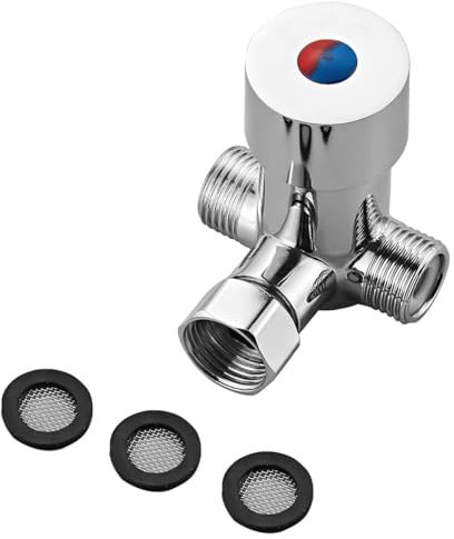 Laroal Valvola di miscelazione dell'Acqua Calda e Fredda in Lega Controllo della Temperatura del Rubinetto termostatico per Una Regolazione precisa della Temperatura dell'Acqua