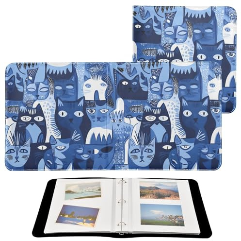 Álbumes de fotos para álbumes de fotos, diseño de gatos azules rusos, para fotos de todos los tamaños, páginas autoadhesivas, fotos de 4 x 6, 5 x 7, 6 x 8 pulgadas
