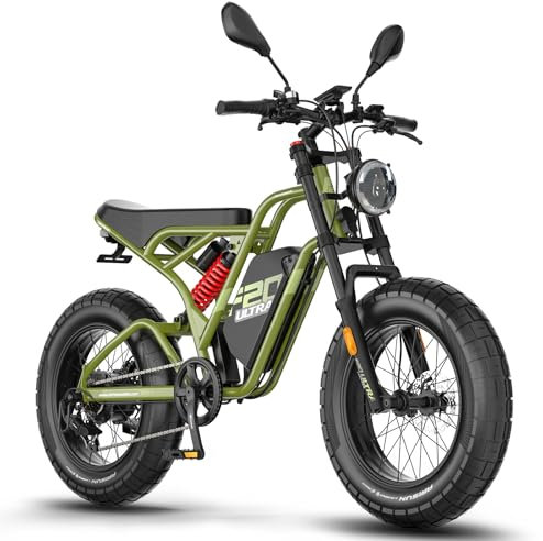 Fafrees Bici Elettrica F20 ULTRA, Fatbike da 20*5,0 pollici, Batteria da 25 Ah/1200 Wh, Coppia 79 N·m, Freni Idraulici, Mountain Bike Elettrica per Adulti Unisex, Autonomia 80-140 KM (Verde)