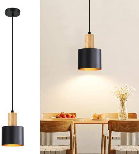 Lichtmaler Hänglampa Matbord Pendellampa E27 Svart | Matsalsslampa Kökslampa Vintage max 40W höjjusterbar Sovrumslampa, utan glödlampa