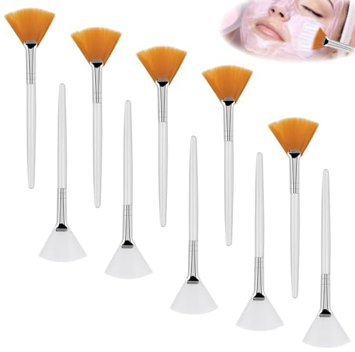 10 Pièces Brosse Pour Masque Facial,Pinceaux En Éventail Pour Le Visage | Lot généreux et économique,Poils doux et de qualité,Faciles à nettoyer et hygiéniques,Utilisations variées
