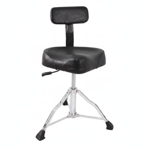 Jinhxofs Trono de Batería Hidráulico Giratorio Taburete de Batería con Respaldo Acolchado Cómodo Instrumento Musical para Niños