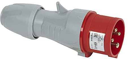 LEGRAND, CEE 16A Stecker, rot 4-polig (3P+PE), 6h (400V/16A), Schutzart IP44, IK09, 090104