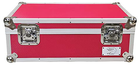 Zilla Red 7 LP Single Vinyl Record Aluminium DJ Flight Carry Case Holds 500 Tough Strong