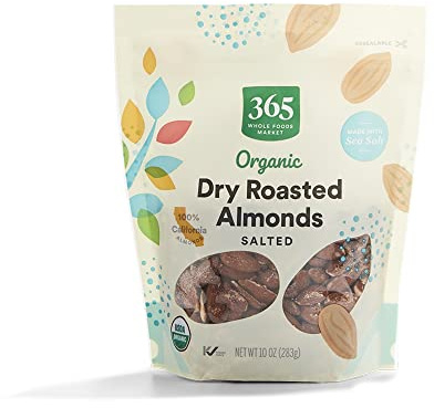 365 by Whole Foods Market, Organic Dry Roasted & Salted Almonds, 10 Ounce