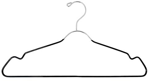 Lot de 24 cintres en métal avec Encoche d'épaule – Cintres en Fil métallique très résistants, Ultra Fins, antidérapants, Peu encombrants pour la Maison et Les hôtels, résistants à la Rouille et