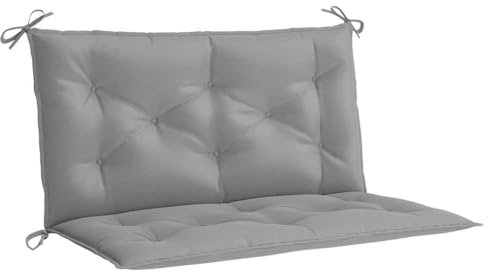vidaXL Gartenbankauflage 2 STK., Bankauflage Bankkissen Outdoor, Polsterauflage für Gartenbank, Sitzkissen Rückenkissen, Grau 100cm Oxford-Gewebe